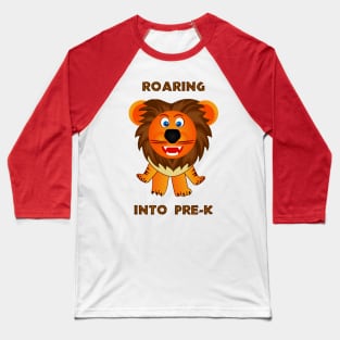 Roaring Into Pre-K (Cartoon Lion) Baseball T-Shirt